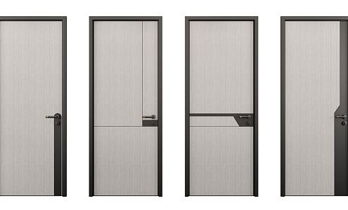 Modern swing door single door 3d model