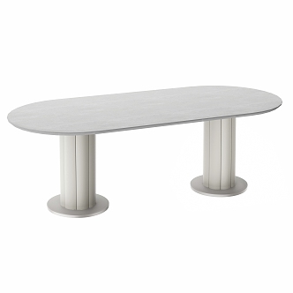 Long Table Round Table Rock Board Table Courtyard Garden Dining Table 3d model