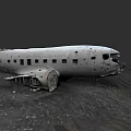 Abandoned Airplane Wreckage Lying On Desolate Ground With Damaged Fuselage And Broken Windows 3d model