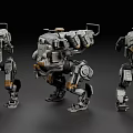 Game Movie Mech Characters With Three Robots In Various Poses And Detailed Design