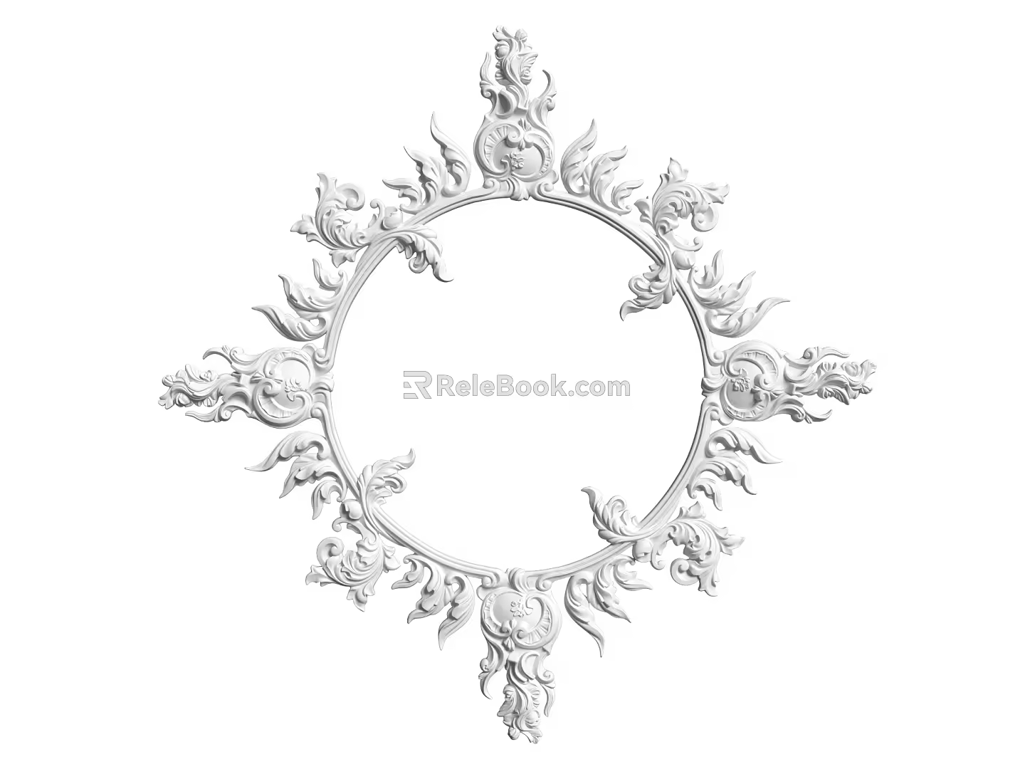 European-style lamp panel gypsum component carved 3d model