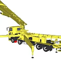 Yellow Heavy Duty Utility Vehicle With Extendable Crane Arm And Support Legs