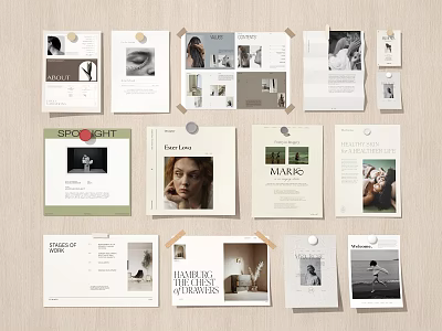 Creative Design Layouts Featuring Poster Magazine And Typography Elements 3d model