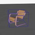 Modern Wooden Leisure Chair With Curved Armrests And Light Wood Finish Design