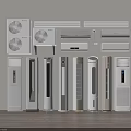 Various Modern Air Conditioners and Fans in Different Designs and Sizes