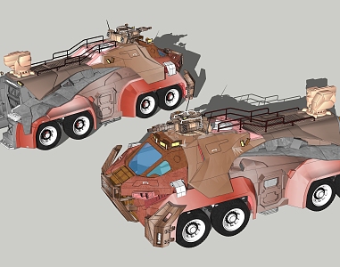 armored fighting vehicle mechanical sci-fi off-road vehicle 3d model