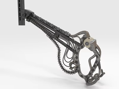 Mechanical Arm Prototype Featuring Metallic Gear Structure Spring Components And Articulated Design 3d model