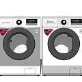 LG Front Loading Washing Machines in Gray and White with Digital Display and Control Panel