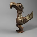 Vintage Traditional Ornament Decoration Set With Bronze Bird Shaped Carving Design Figurine