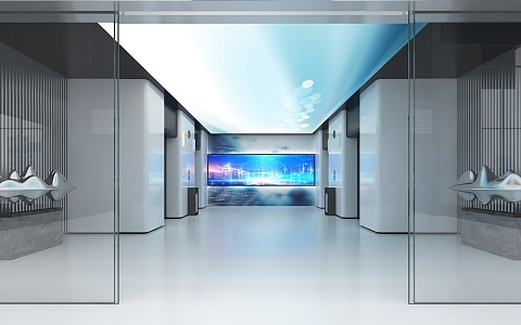 modern elevator hall 3d model