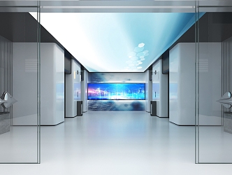 modern elevator hall 3d model