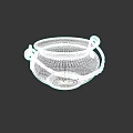 Black Ceramic Vessel With Decorative Handles And Woven Design Details