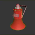 Red Modern Computer Speaker With White Top And Silver Stand Design