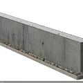 Modern Outdoor Concrete Feature Wall Design with Textured Surface and Stone Base 3d model