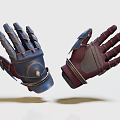 Fashionable Leather Fingerless Gloves With Tactical Design And Metal Accents In Blue Brown Color