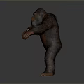 3D Render of Gorilla Character With Mechanical Arm and Realistic Fur