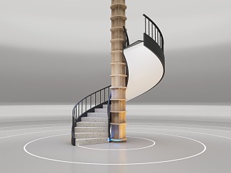 modern revolving staircase 3d model