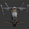 Futuristic Silver And Yellow Aircraft Model With Wings Cockpit And Landing Gear