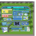 Fire Fighting Access Area Layout With Greenery And Road Access In Building Complex 3d model