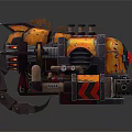 Steampunk Mechanical Creature Design With Yellow Orange Color Scheme And Pipes Gears