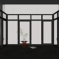 modern floor-to-ceiling windows 3d model