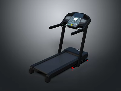 Sturdy Black Treadmill With Digital Control Panel And Handrails For Home Fitness 3d model