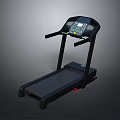 Sturdy Black Treadmill With Digital Control Panel And Handrails For Home Fitness