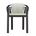 Modern Dining Chairs With Black Metal Frame And Gray Upholstered Seat And Slatted Backrest