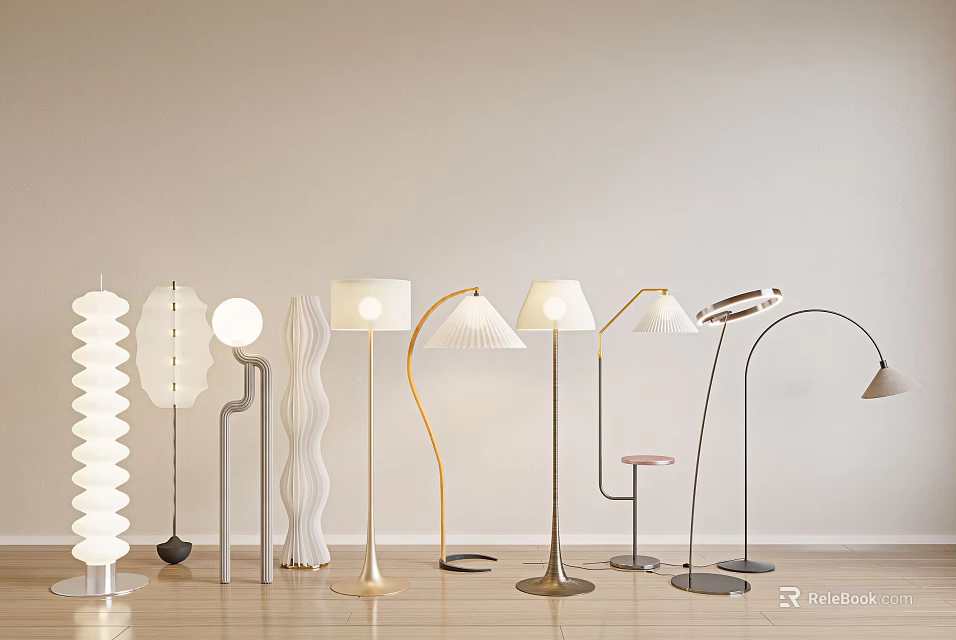 Modern Stylish Floor Lamps With Various Designs For Living Room Home Decor 3d model 