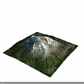 Mountain Terrain Featuring Snow Covered Peak Rocky Slopes And Lush Green Vegetation