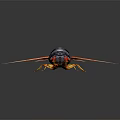 Macro View Of A Cicada With Black Body Red Eyes Transparent Yellow Wings