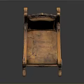 Vintage Wooden Rocking Chair With Carved Accents And Leather Upholstered Seat