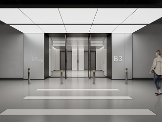 Modern Elevator Hall Elevator Hall Entrance 3d model