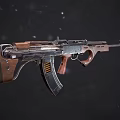 Tactical Assault Rifle With Wooden Stock Metal Receiver And Detachable Magazine Scope Mount