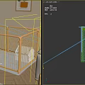 Yellow Wire Indoor Pet Cage with Fenced Design for Small Pets Home Use
