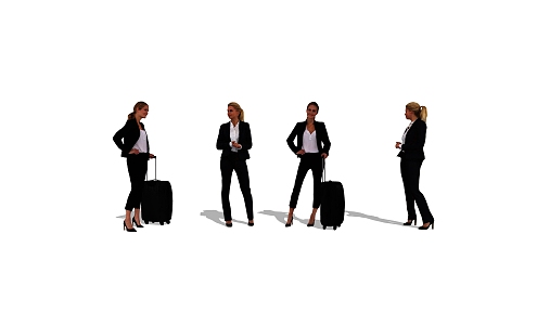 Fashion female business figure stewardess 3d model