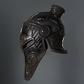 Ornate Decorative Helmet With Intricate Carvings Metallic Finish And Detailed Patterns