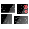 Modern Electric Cooktops With Black Glass Surface And Various Control Designs 3d model