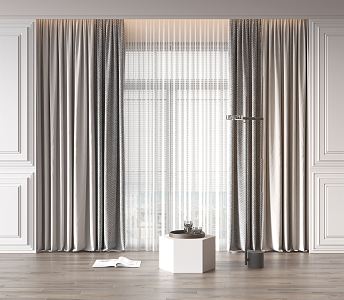 Modern Curtains 3d model