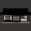 Ancient Architecture Model With Traditional Black Tiled Roof Wooden Structure And Stone Pedestal 3d model
