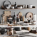 Stylish Kitchenware Arrangement In Modern Kitchen