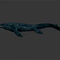 Blue Prehistoric Marine Reptile Model With Sharp Teeth And Streamlined Body 3d model