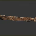 Detailed Terrain Model Featuring Red Rocky Mountains Green Vegetation and Winding Path