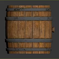 Rustic Wooden Barrel With Metal Hoops And Polished Wooden Surface