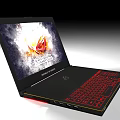 ROG Gaming Laptop With Black Body Red Backlit Keyboard And Game Graphics