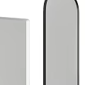 Modern Mirror With Rectangular White Frame And Oval Black Frame Design 3d model