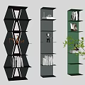 Modern Wall Mounted Shelving Units With Books And Decorative Items 3d model
