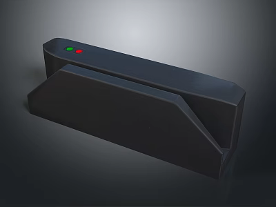 Black Electronic Access Control Device With Red Green LED Indicators And Modern Design 3d model