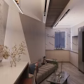 Modern Living Dining Room Interior With Sofa Coffee Table And Decorative Plants