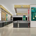 Elegant Specialty Store Interior With Counters Display Areas And Brand Billboards